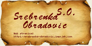 Srebrenka Obradović vizit kartica